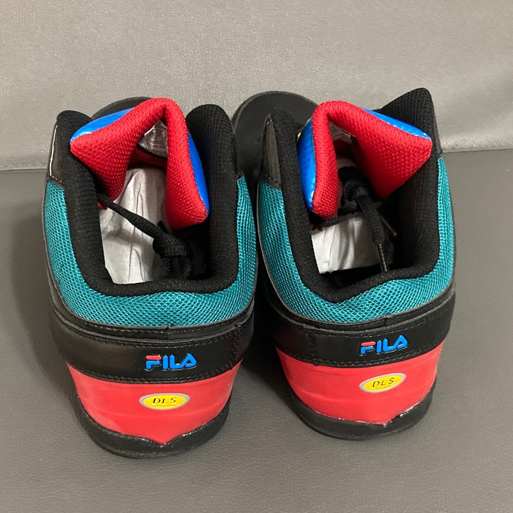 Fila Black High-Tops with Red, Blue, and Yellow Details - Picture 4 of 7